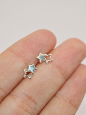 Aretes de plata 925 con forma de estrella para regalar con envío gratis